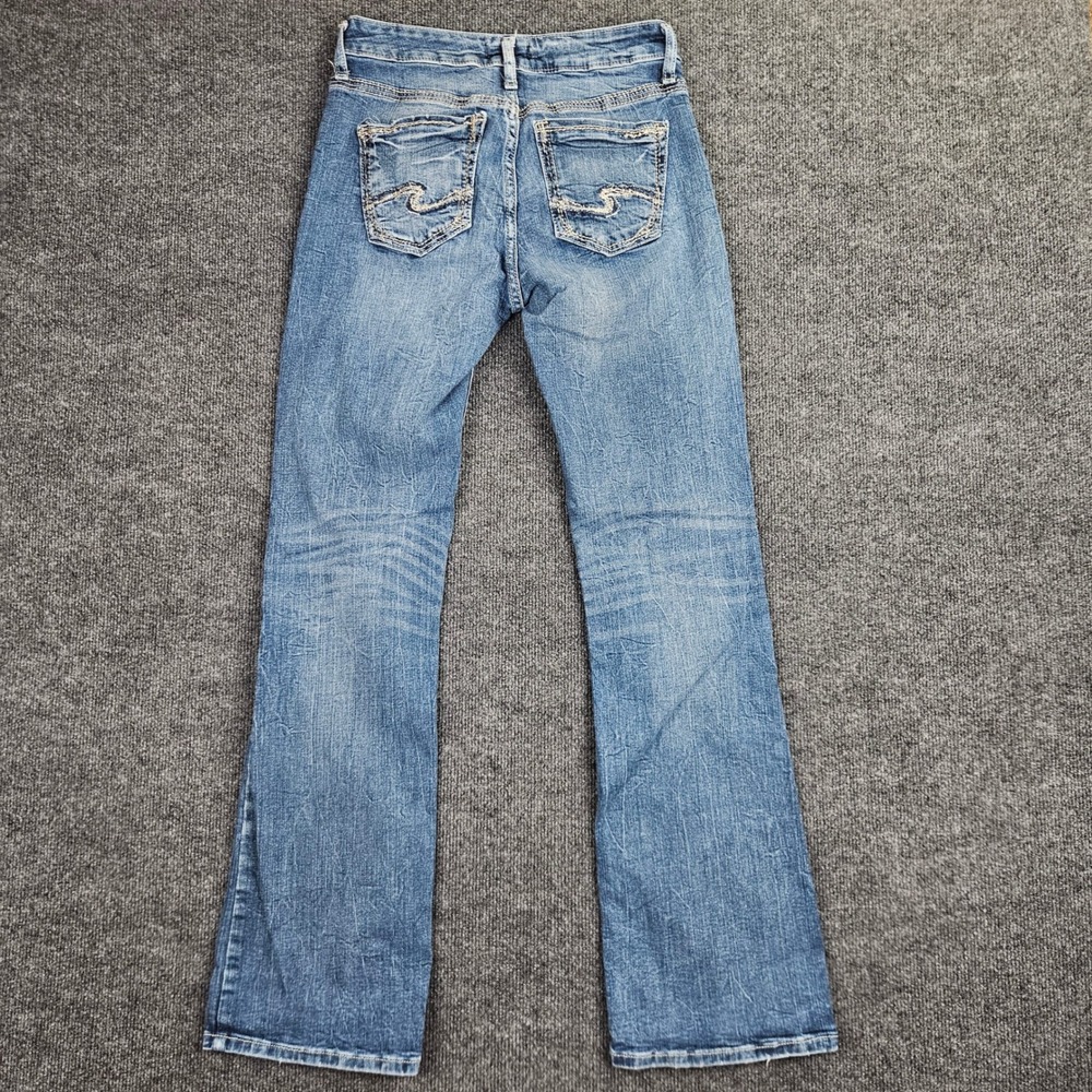 Silver Suki Bootcut Jeans Women's 28 L33 Mid Rise Med Wash Denim Stretch Blue - Picture 7 of 8